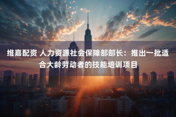 维嘉配资 人力资源社会保障部部长：推出一批适合大龄劳动者的技能培训项目